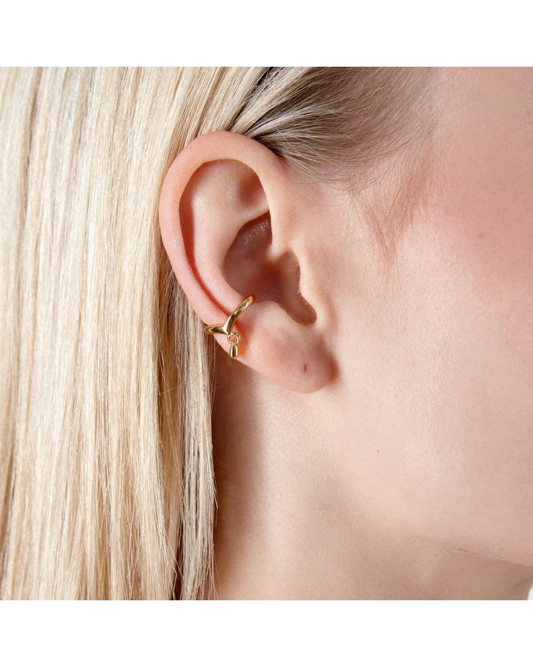 Lucy Quartermaine Metallic Drop Cuff With Drop