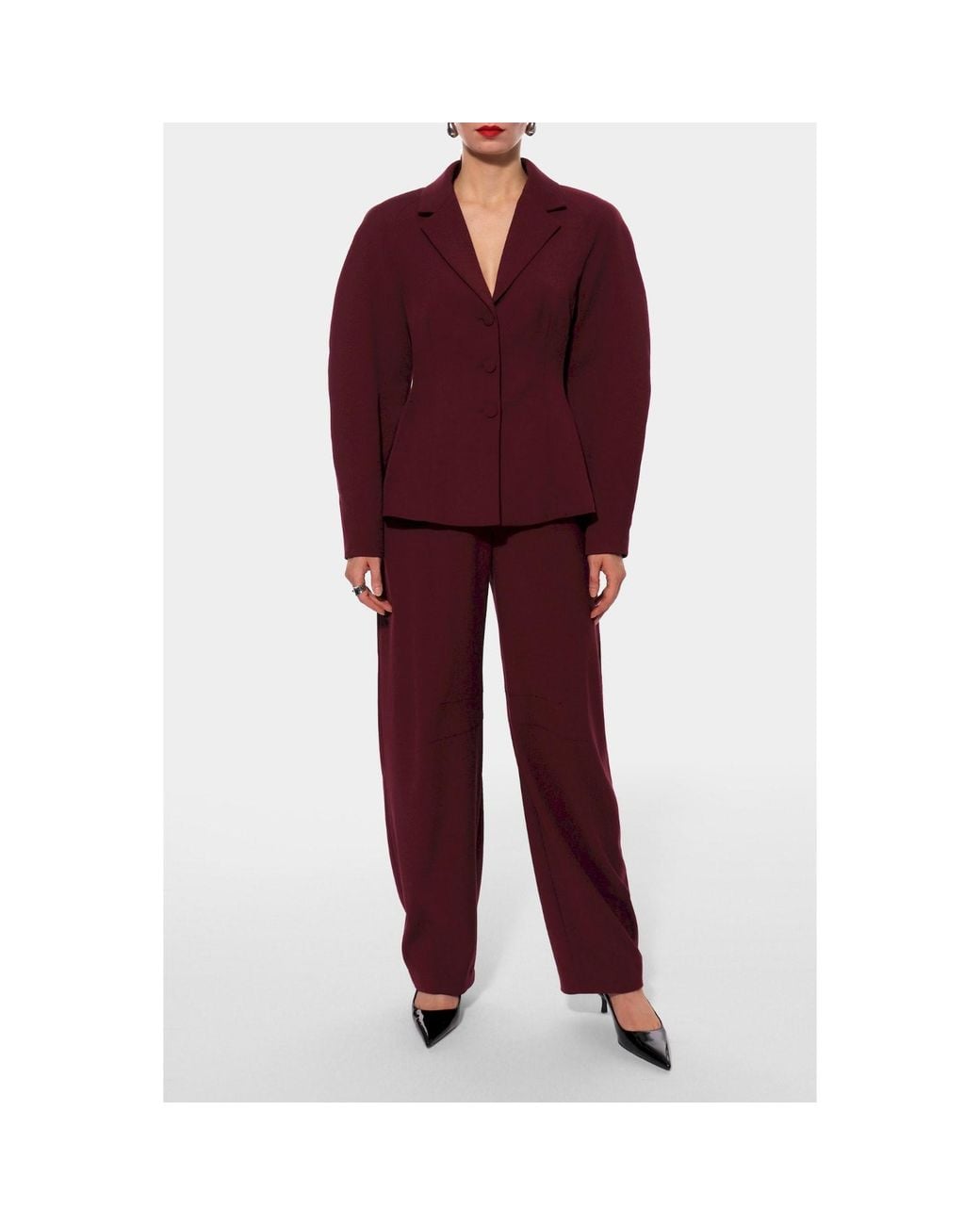 AGGI by HALEWSKI Purple Rovena Burgundy Wine Blazer
