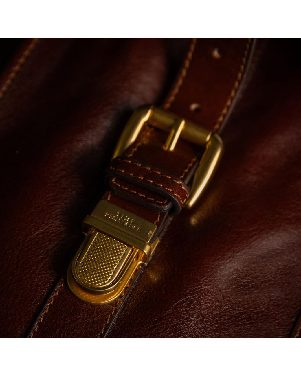 Time Resistance Brown Leather Satchel Bag for men
