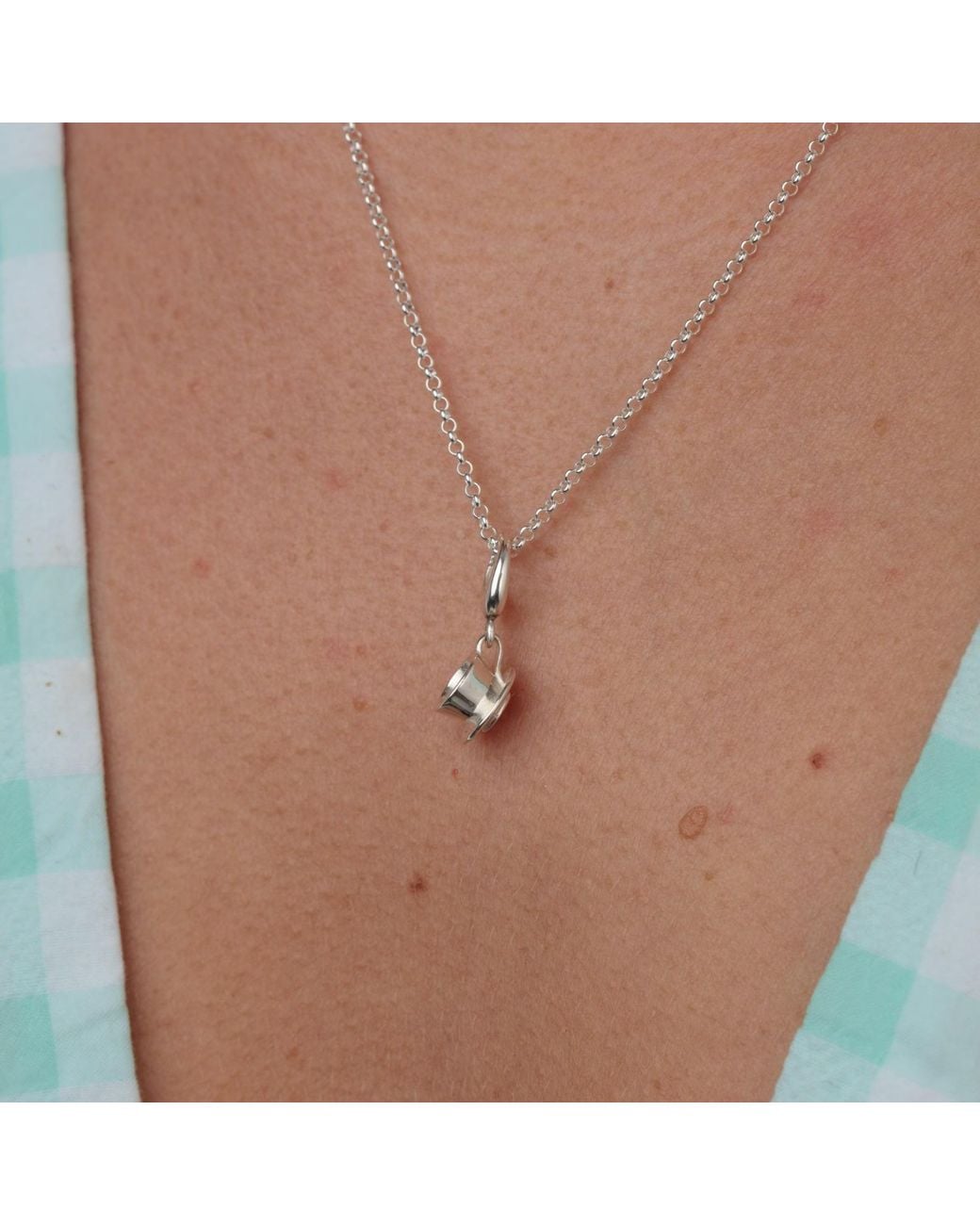 Lily Charmed Metallic Sterling Teacup Necklace