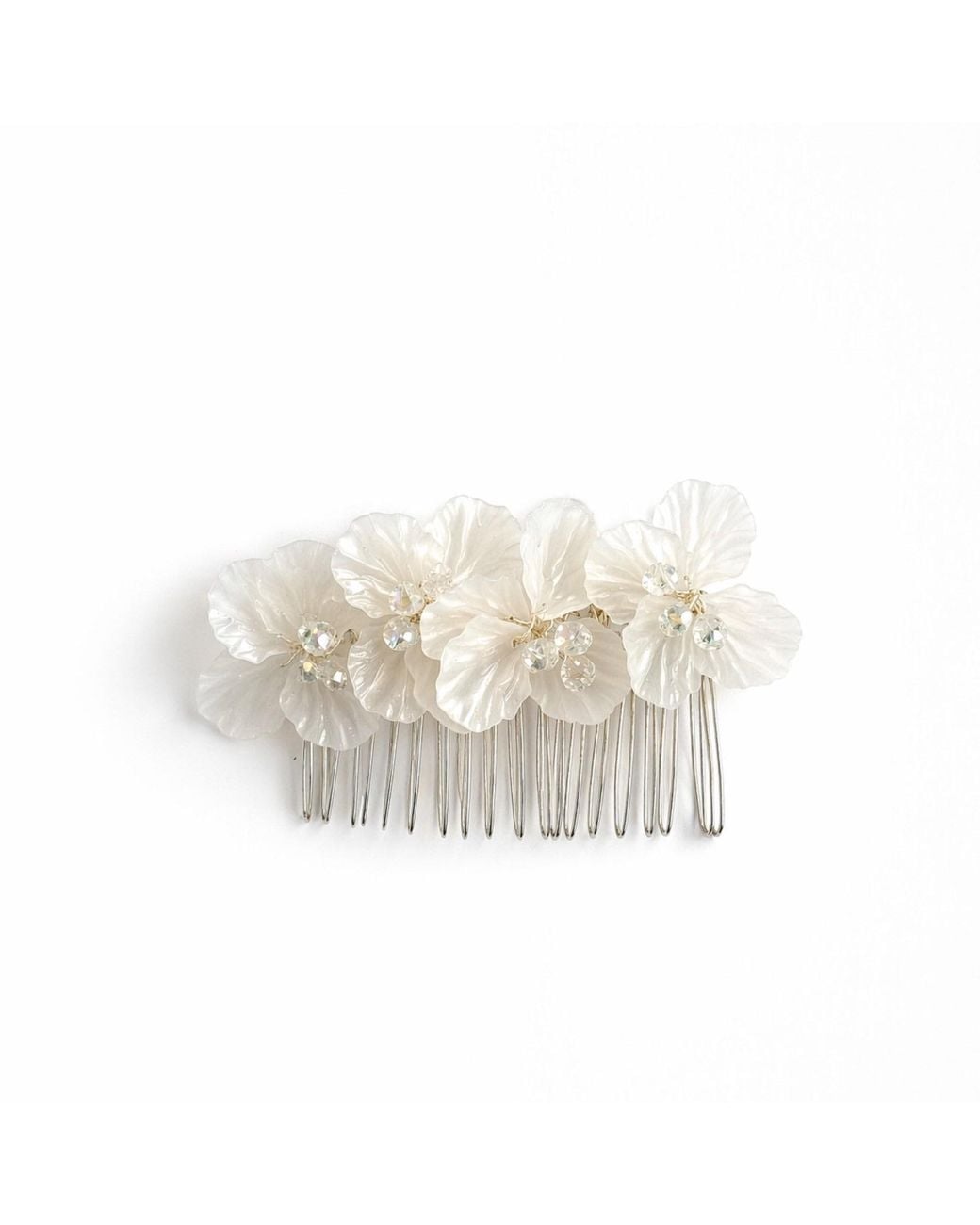 Nuvv Collection White Bride-Mother Of Pearl Hair Comb