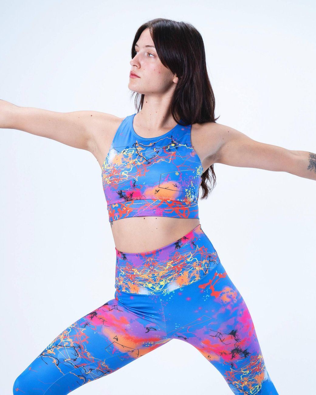 Lilia Munn Blue High Support Racerback Sports Bra–