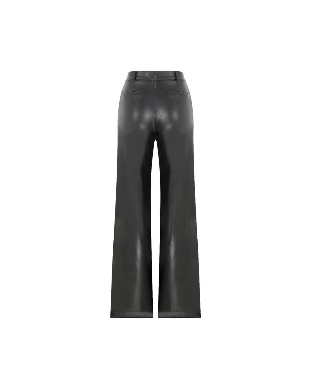 NAZLI CEREN Gray Millie Vegan Leather Trousers