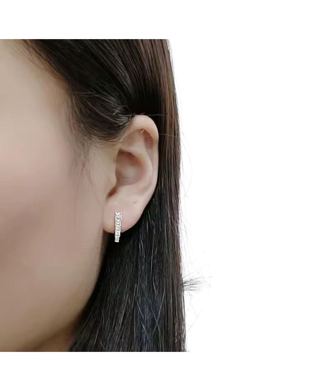 Jagged Halo Jewelry Metallic Crystal Bar Stud Earrings