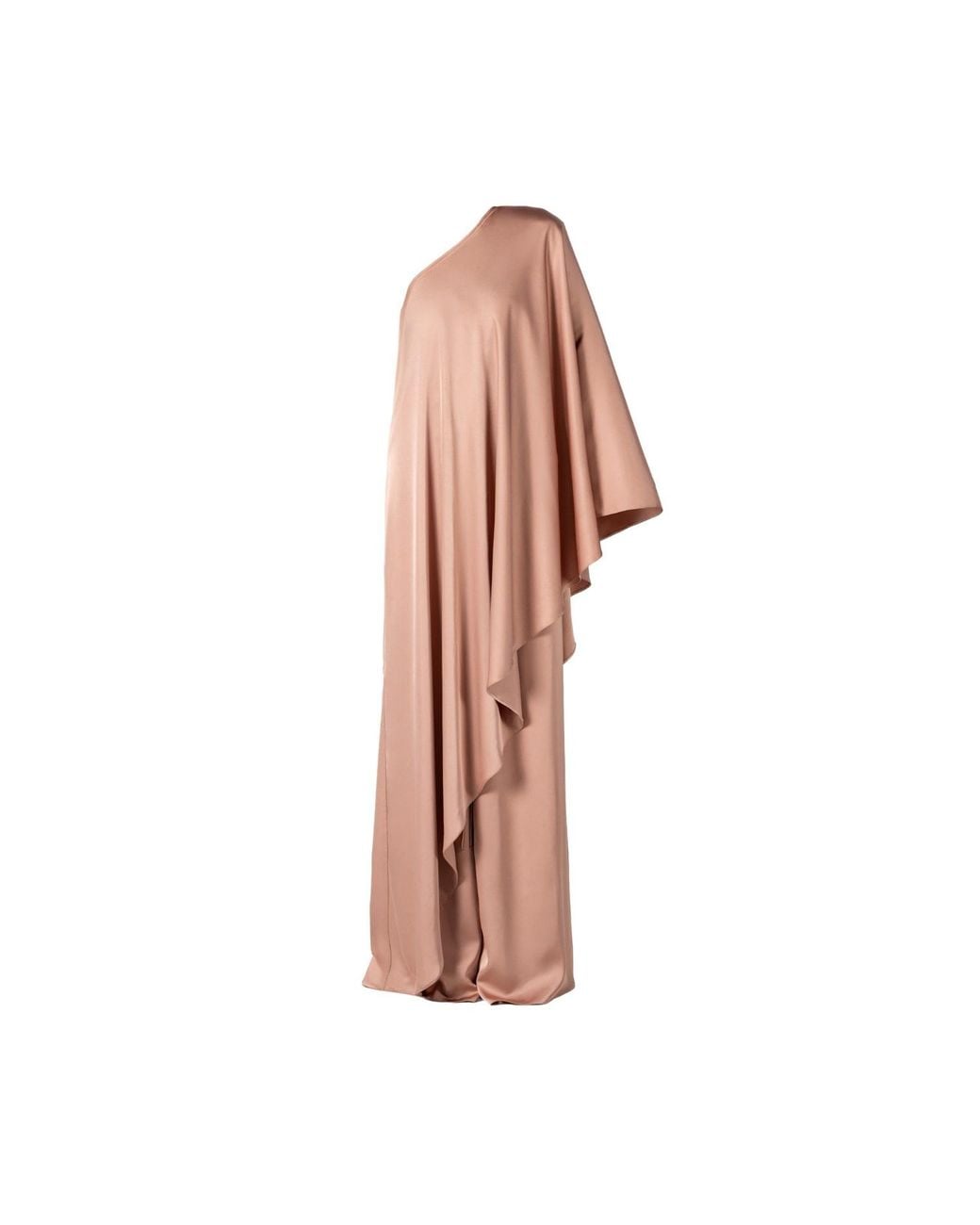 LIA ARAM Pink Neutrals Mono Drape Greige Gown