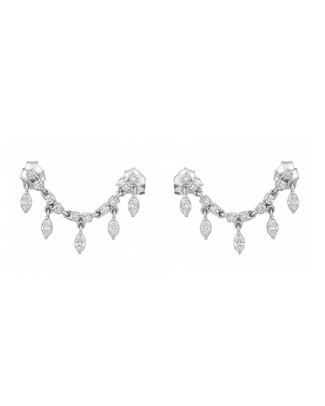 Artisan Metallic 14K Diamond Ear Jacket Earrings