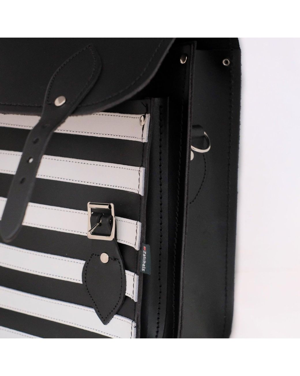 Zatchels Black Handmade Leather City Backpack