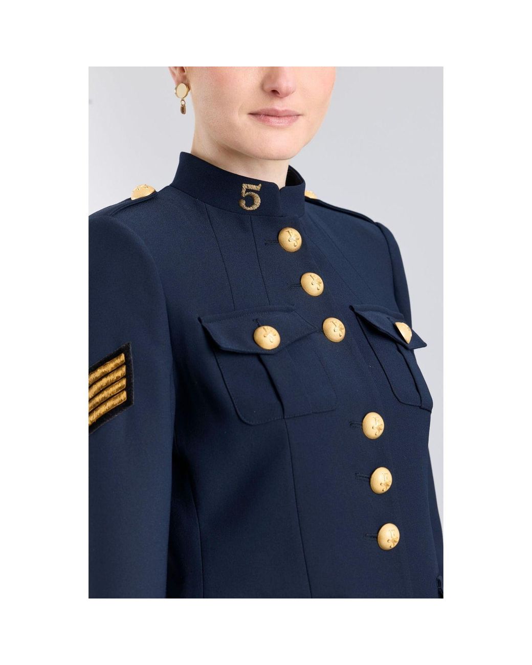 The Extreme Collection Blue Military Jacket With Embroidery