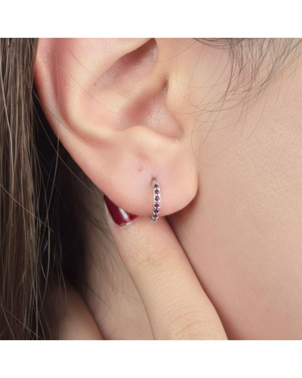 Sophelia Multicolor Garnet January Birthstone Small Huggie Hoops