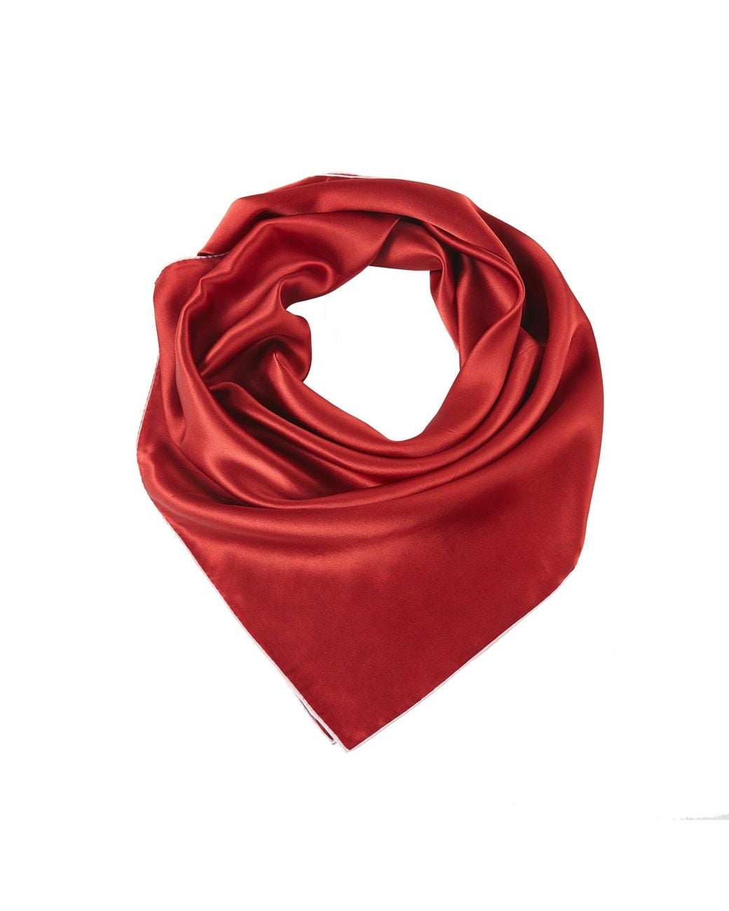 Soft Strokes Silk Red Pure Silk Scarf Peony Solid Colour Collection Burgundy Small