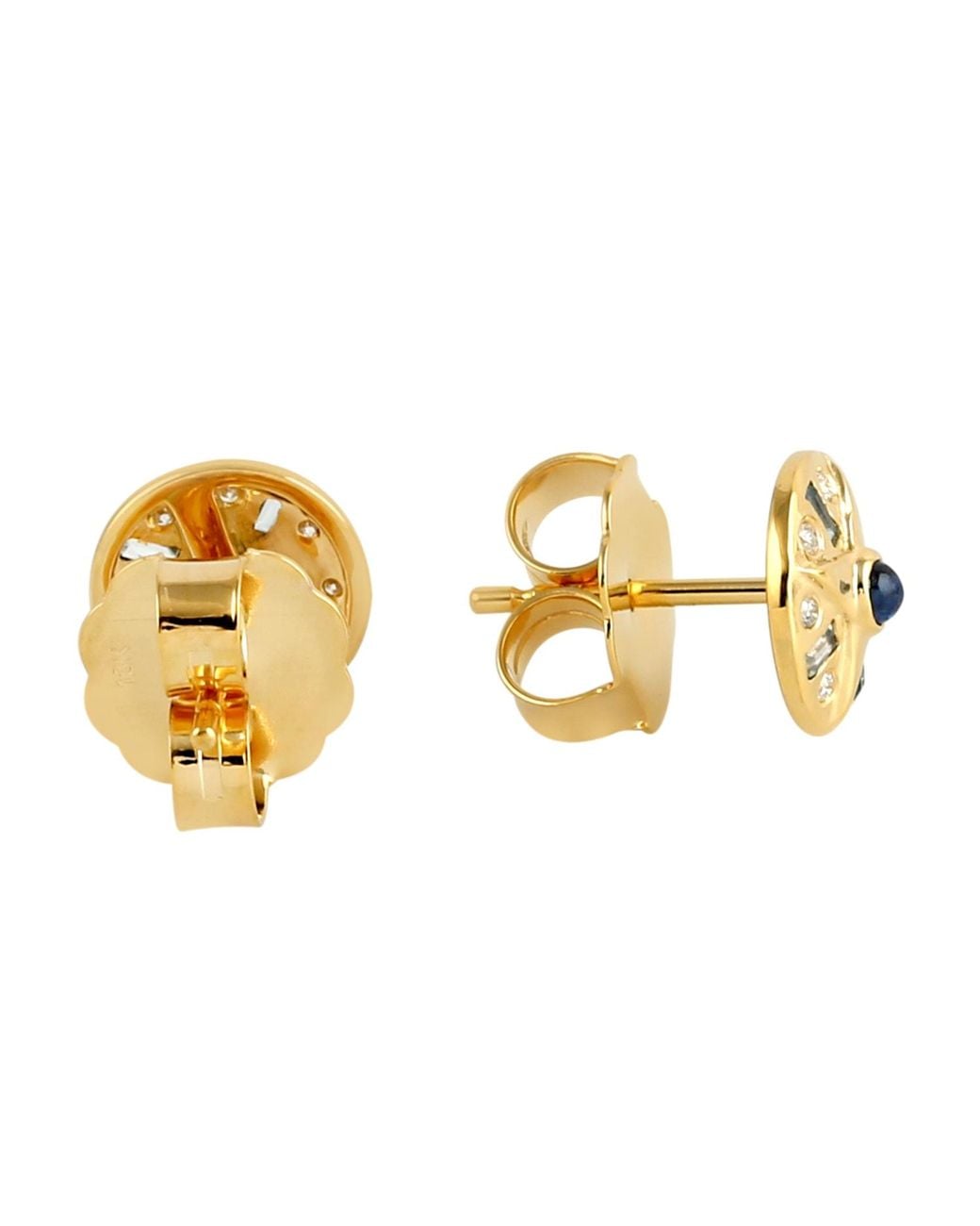 Artisan Metallic 18K Topaz, Sapphire & Diamond Star Disc Earrings