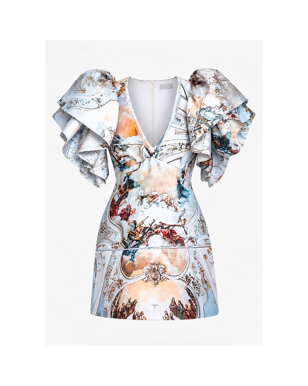 Maxjenny White Large Rufflearm Mini Dress