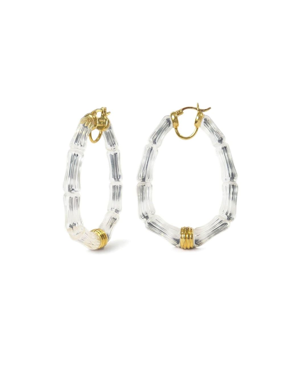 Gold & Honey Metallic Chloe Bamboo Hoop Earrings