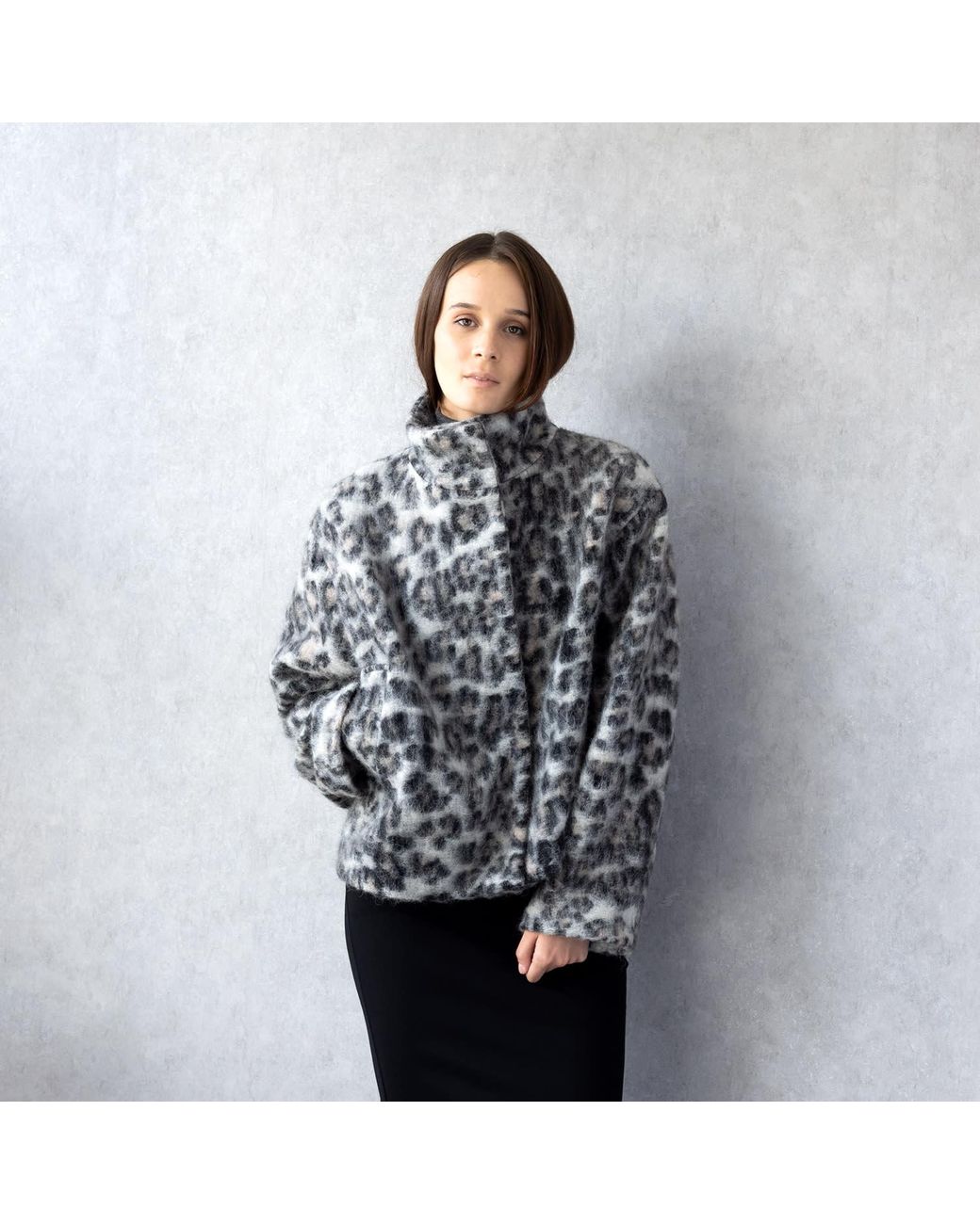 Jana Coshè Gray Wool Short Coat