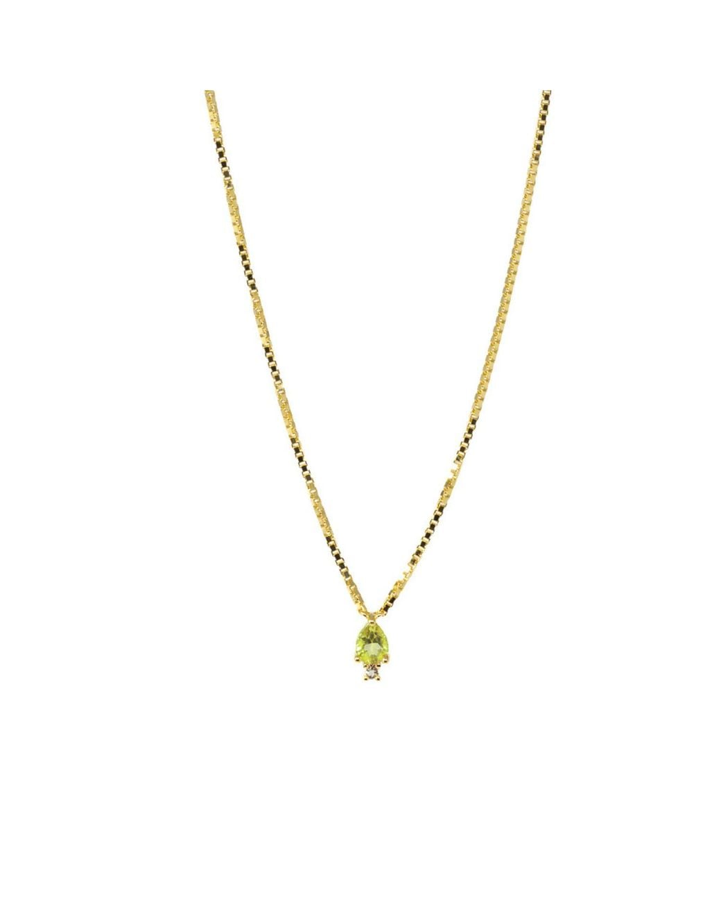 NASI SILVER Yellow Pear Atarah Necklace- Peridot & Topaz