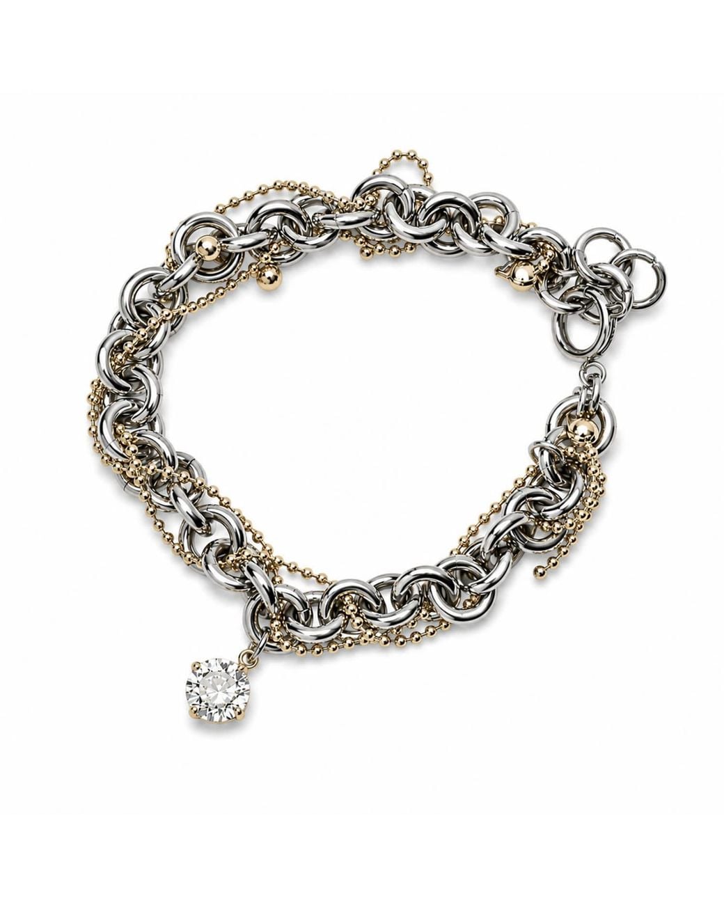 Kirei Brown Overlay Steel Layered Chain Bracelet