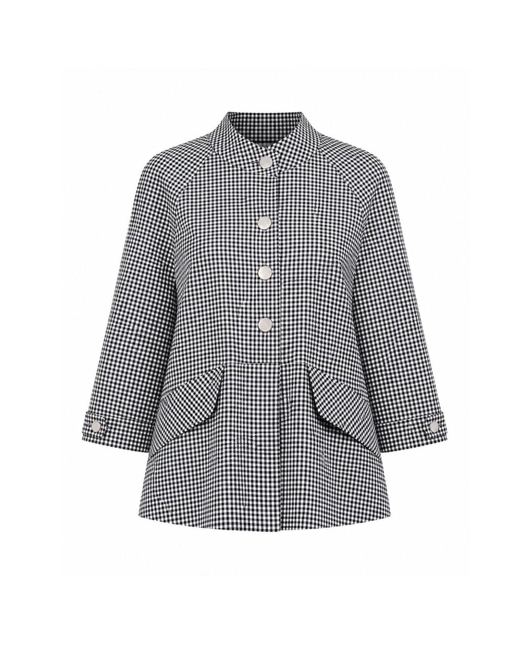 Mirimalist Gray Checked Shirt Jacket
