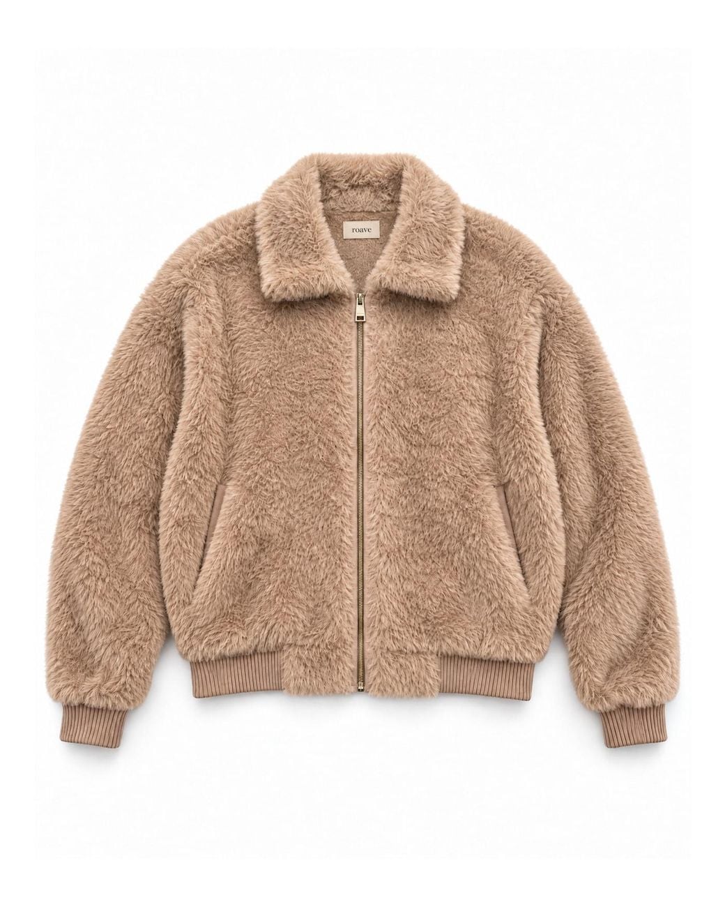 ROAV Brown Soft Camel Zip Bomber Jacket