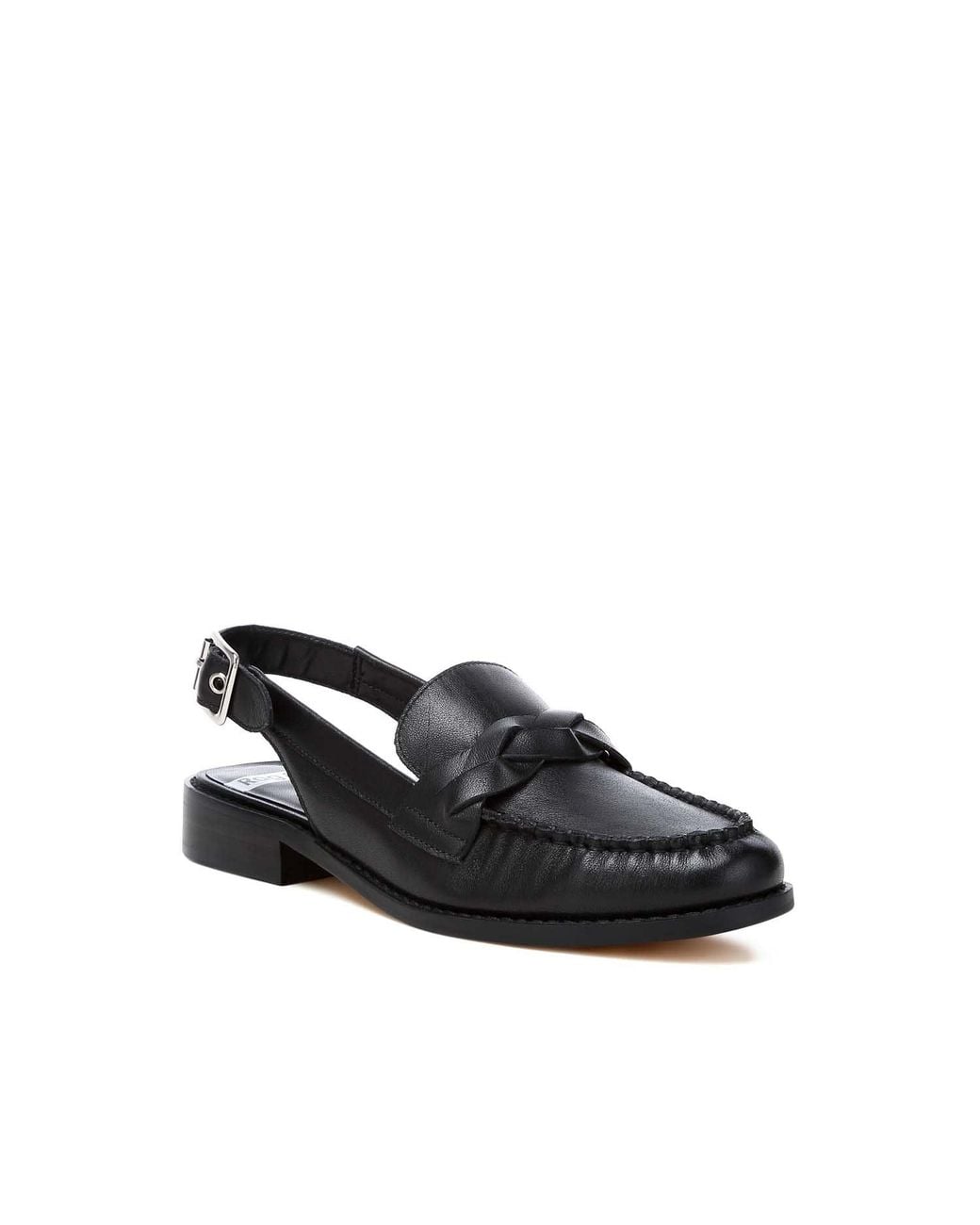 Rag & Co Black Jemykin Genuine Leather Loafer Sandals