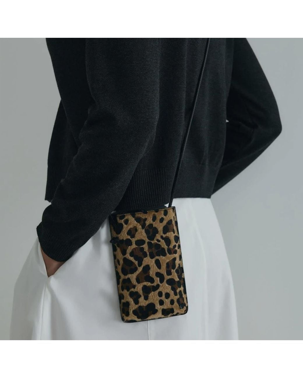 Sd Collection Black Mia Leopard Phone Bag