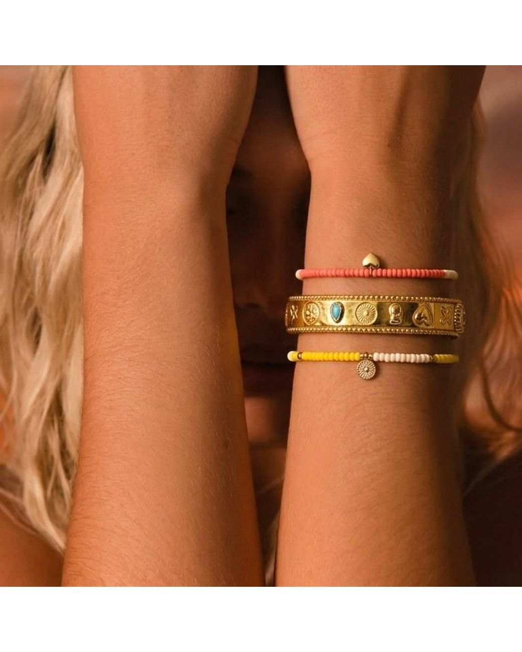 With Love Darling Metallic Energy Beaded Bracelet