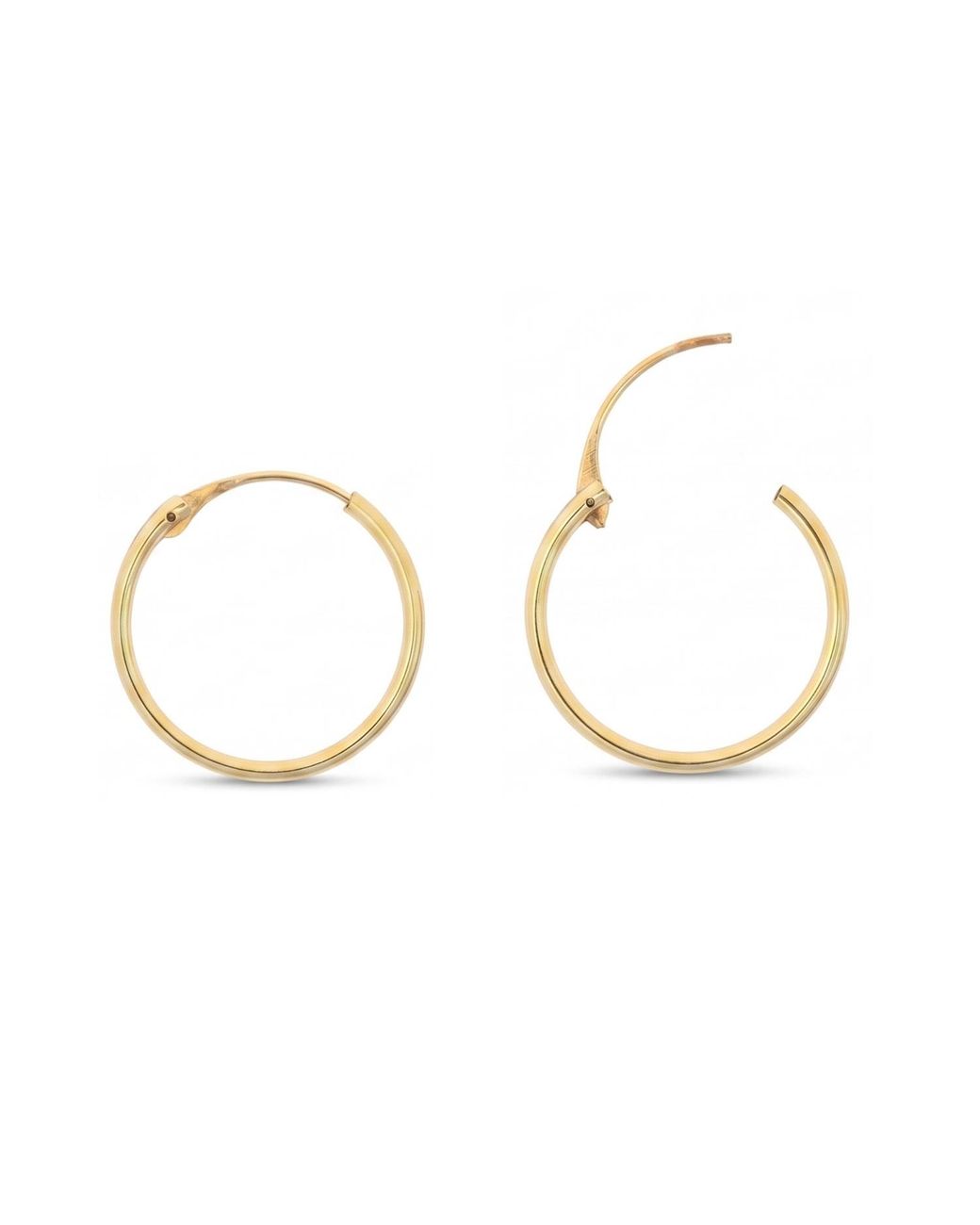 Spero London Metallic 9Ct Solid 14Mm Hoop Earrings