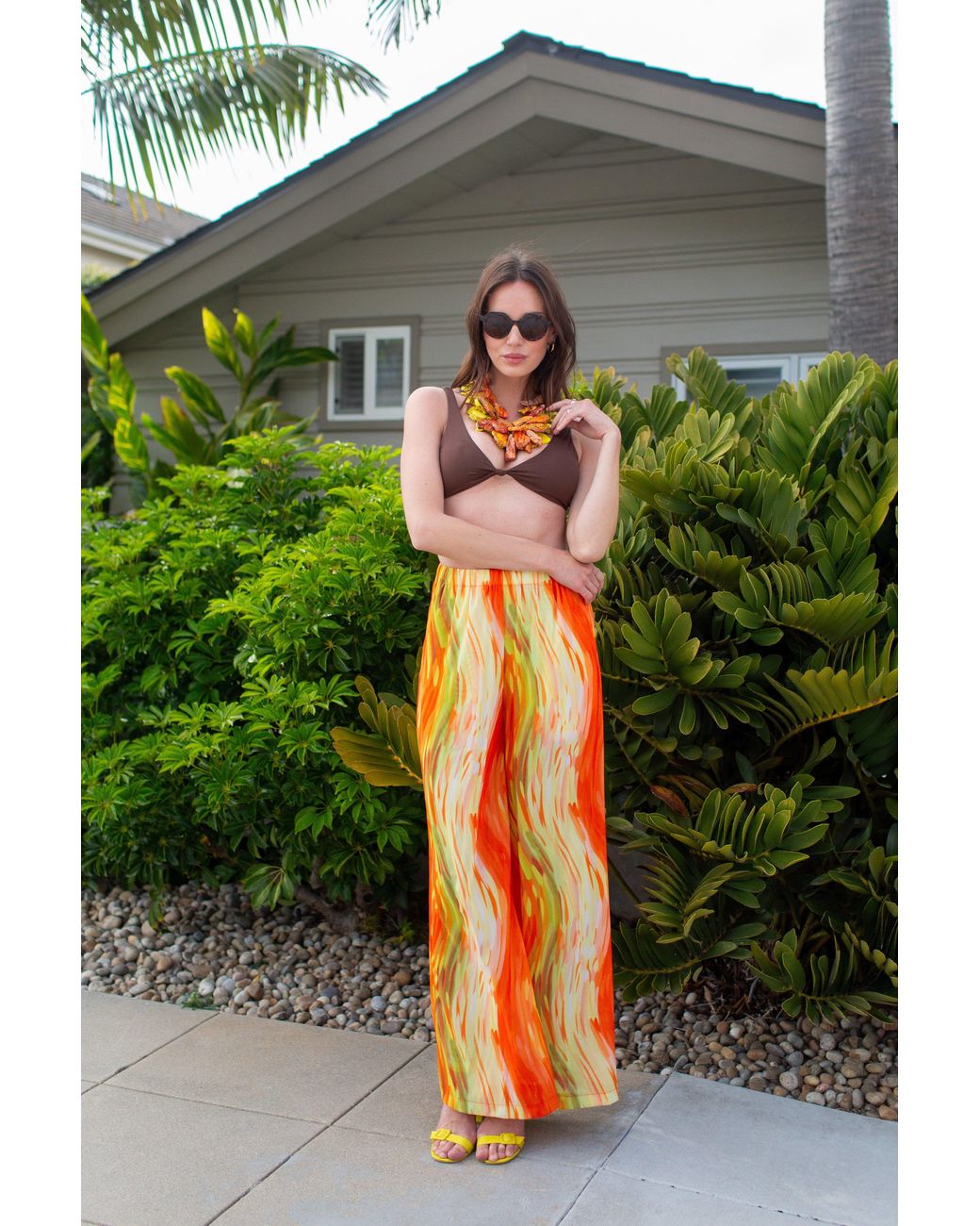 Jennafer Grace Orange Mari Palazzo Pant