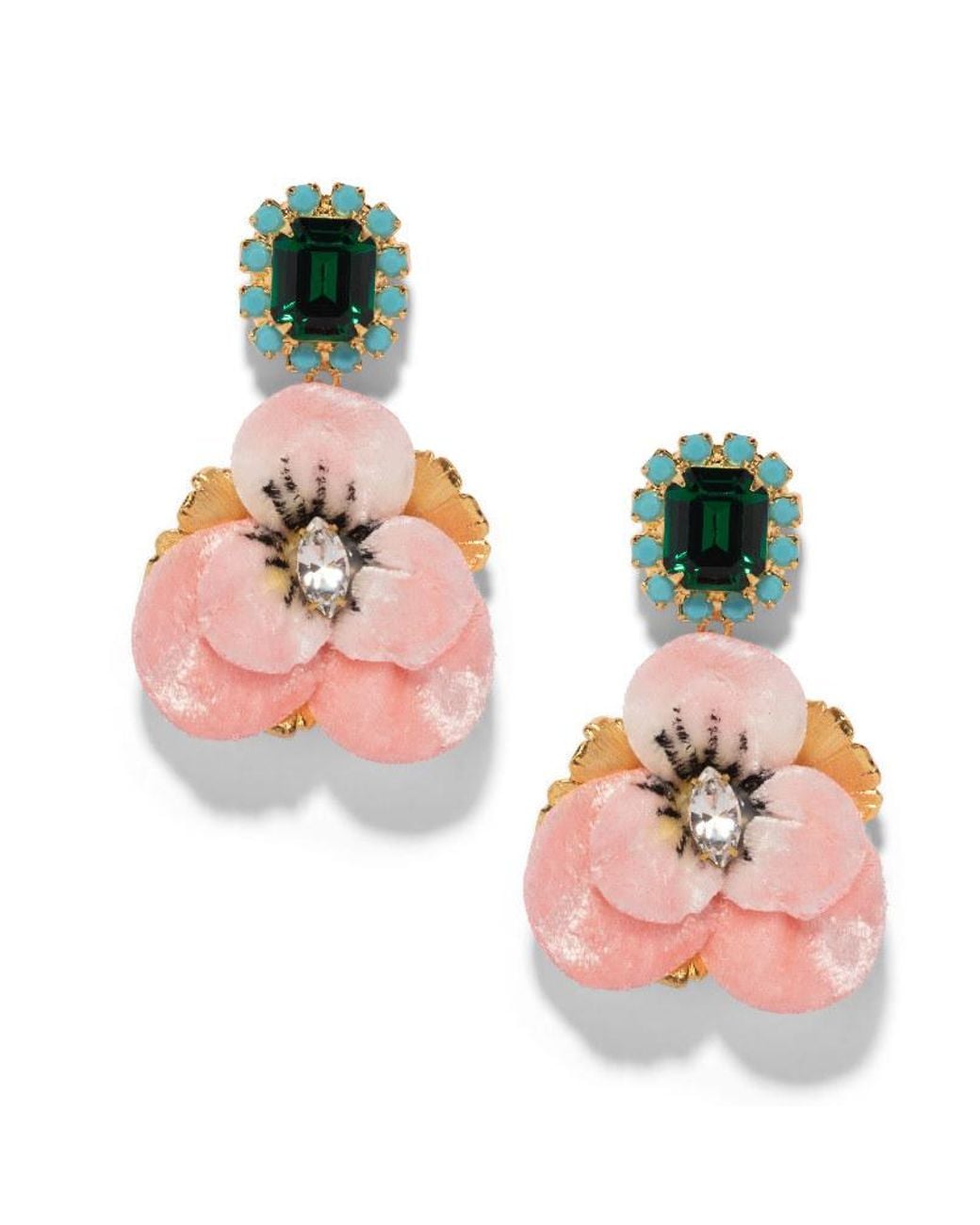 The Pink Reef Pink Emerald Light Pansy Earring