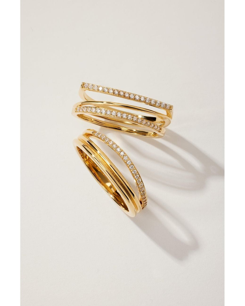 Vanhi Metallic Nola Pavé Triple Band Ring