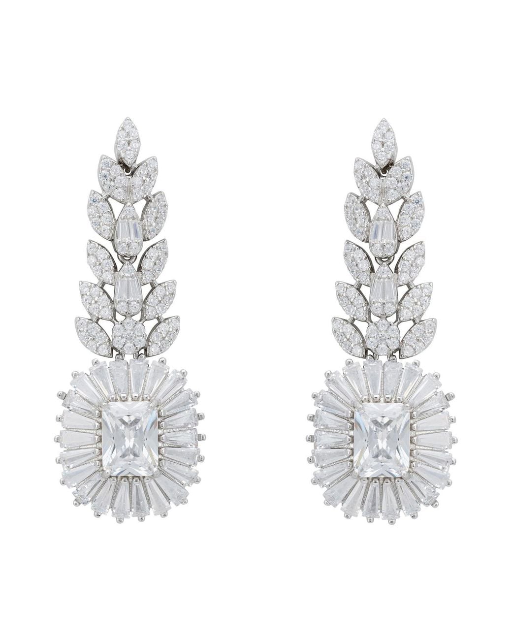 Latelita London Metallic Countess Gemstone Drop Earrings Moissanite