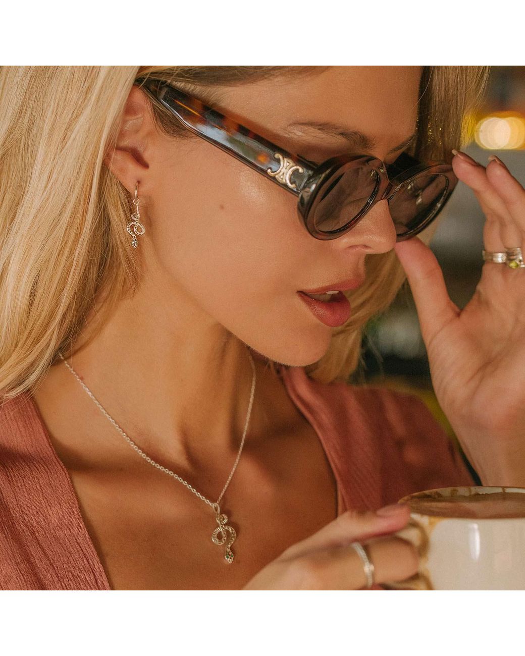 Charlotte's Web Jewellery Metallic Serpentina Sterling Huggie Hoops