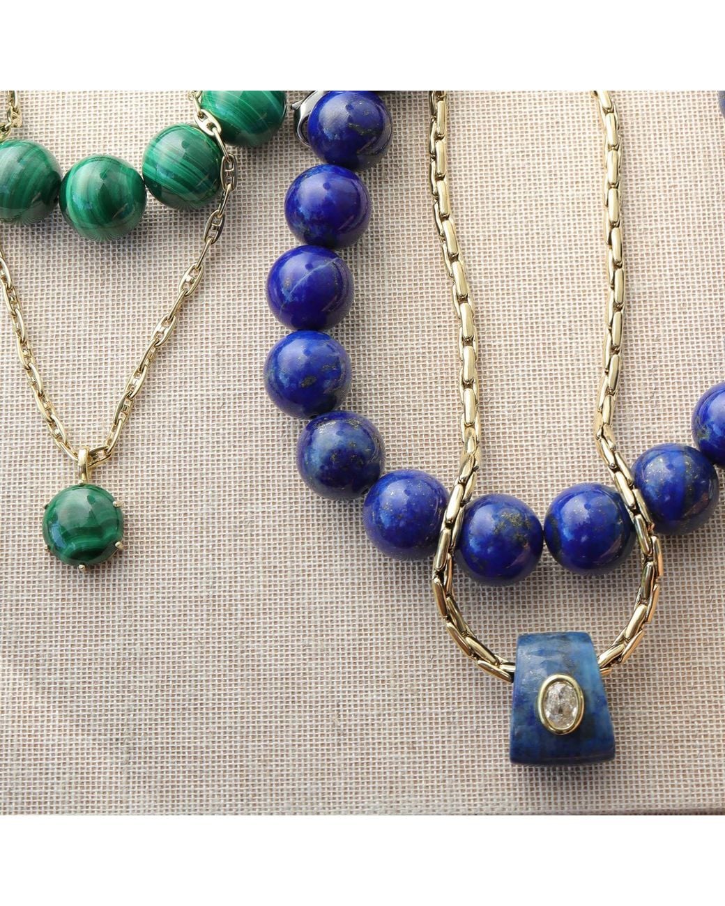Hye Jane Jewelry Blue Bowie Lapis Gemstone Slider Necklace