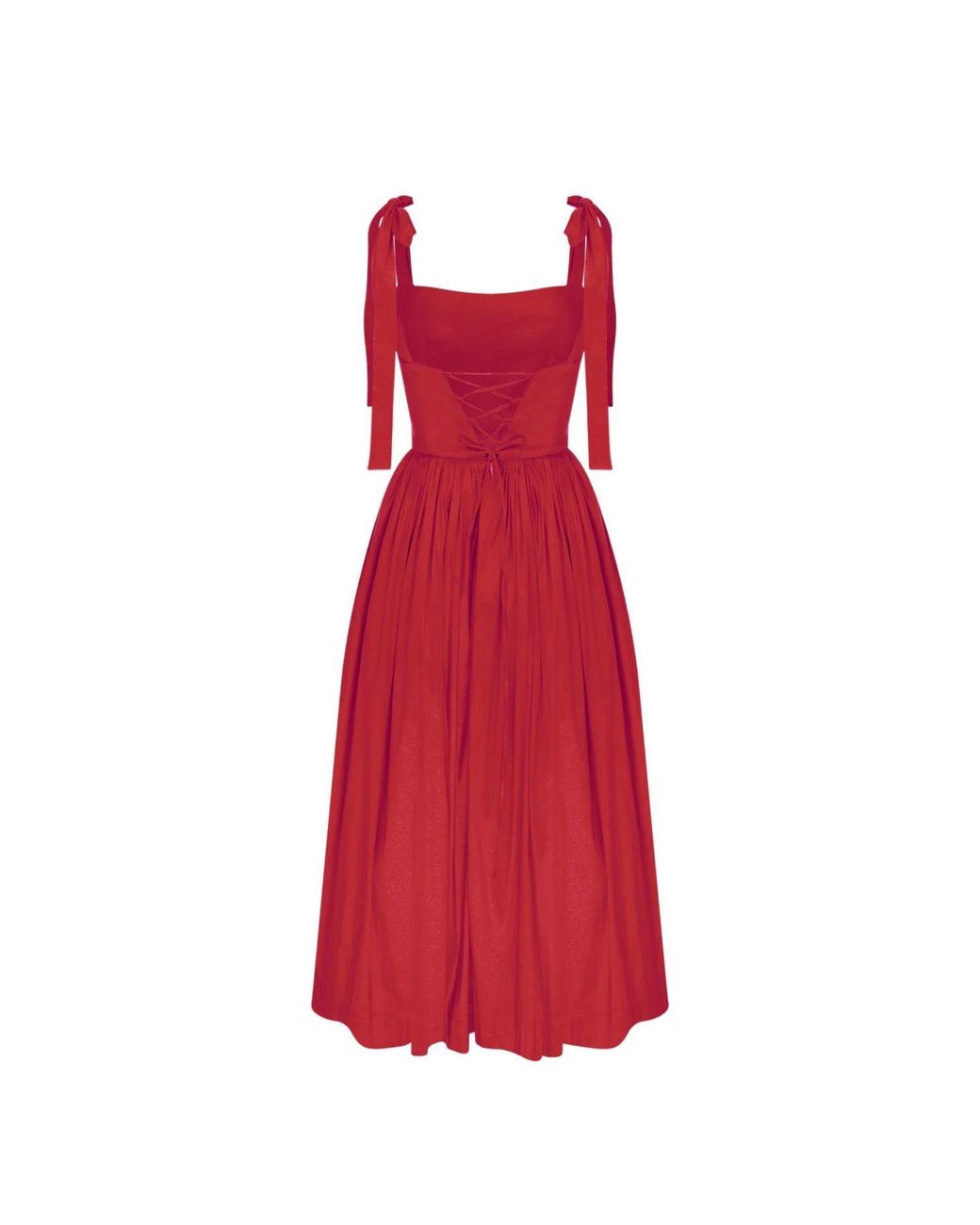 NAZLI CEREN Red Sibby Midi Dress