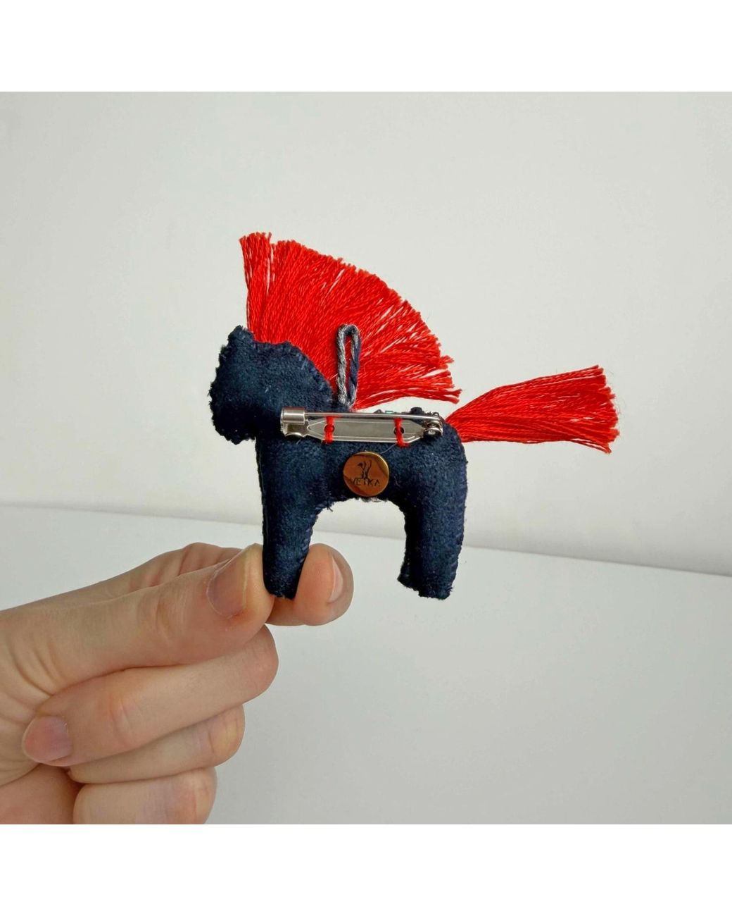 VETKA Red Handmade Horse Brooch- Aurora