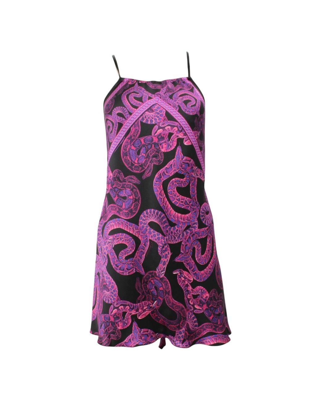 Monzlapur New York Purple Silk Serpent Noir Dress