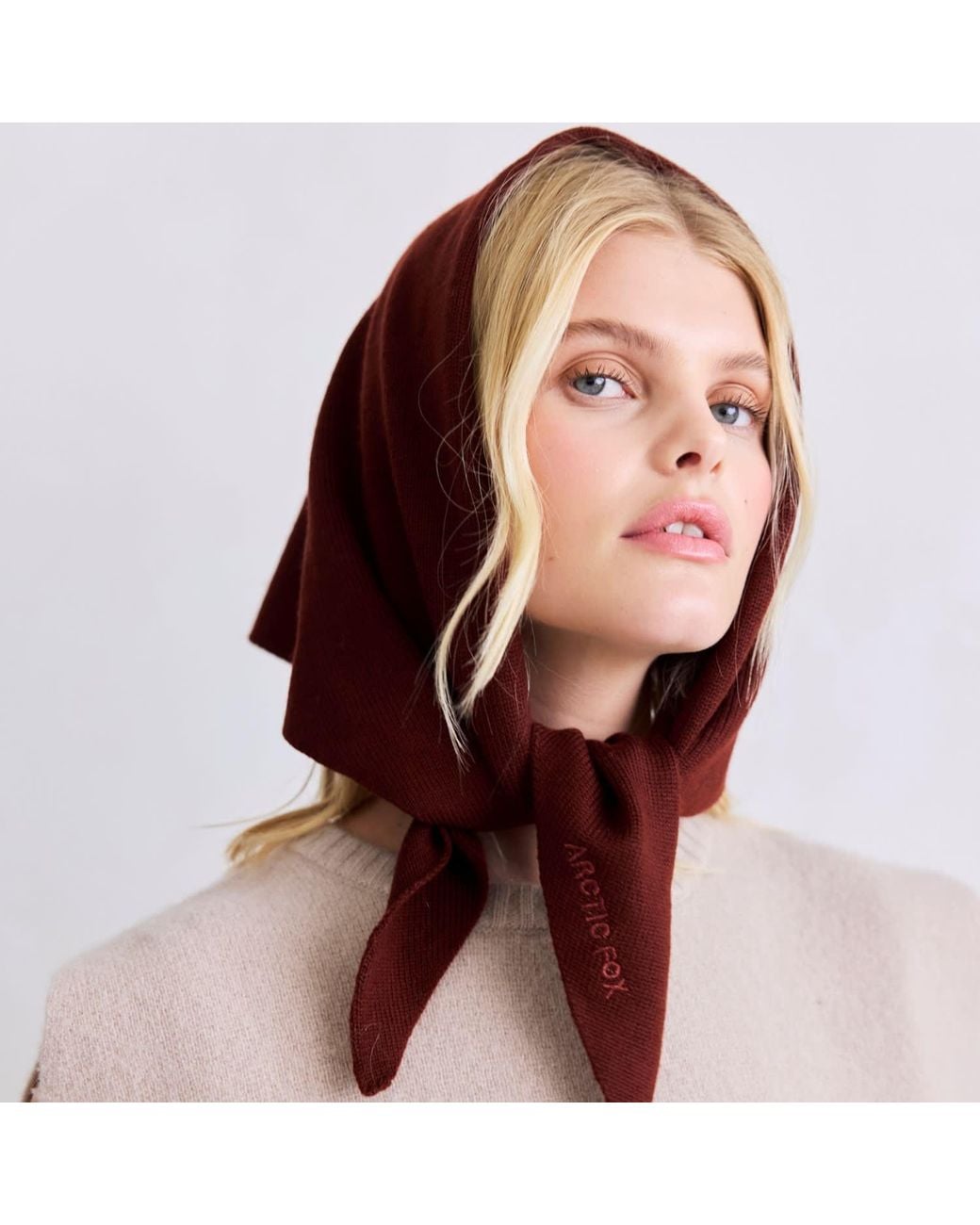 Arctic Fox & Co. Red Merino Wool Triangle Scarf