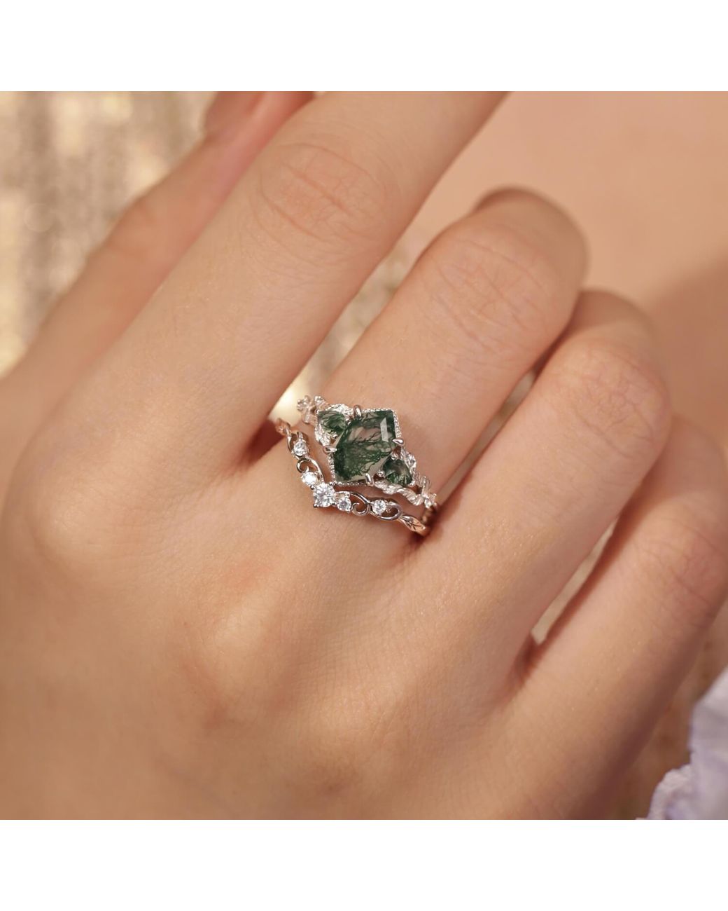 Azura Jewelry New York White Crest Band Vermeil