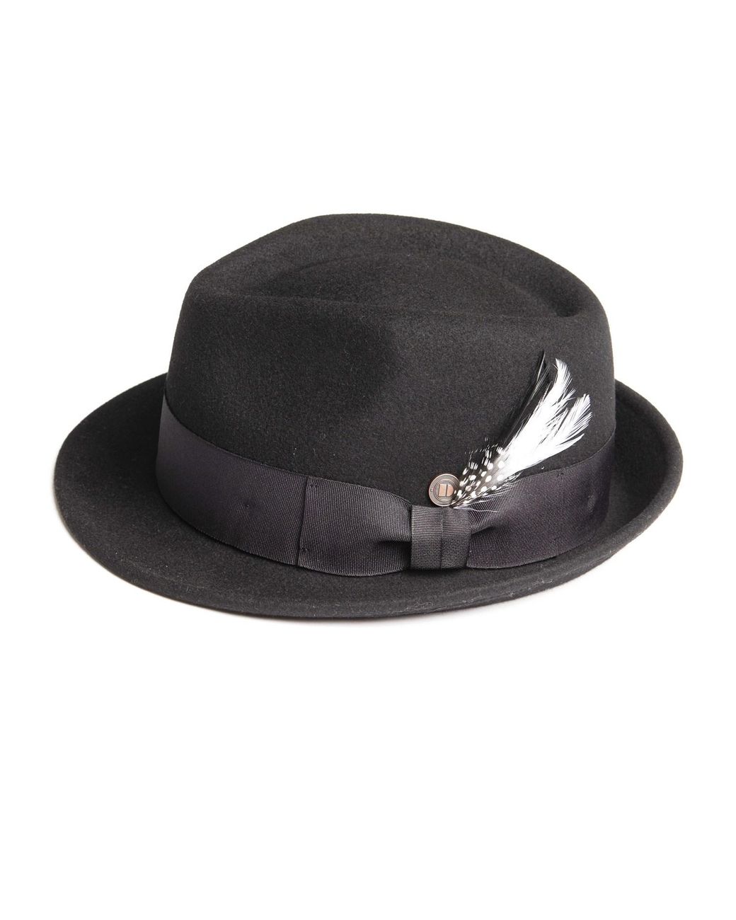 Dasmarca Hats Black Darwin Felt Trilby With Feather for men