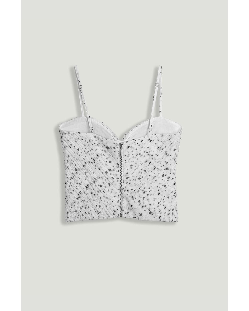 Nocturne White Printed Chiffon Bustier
