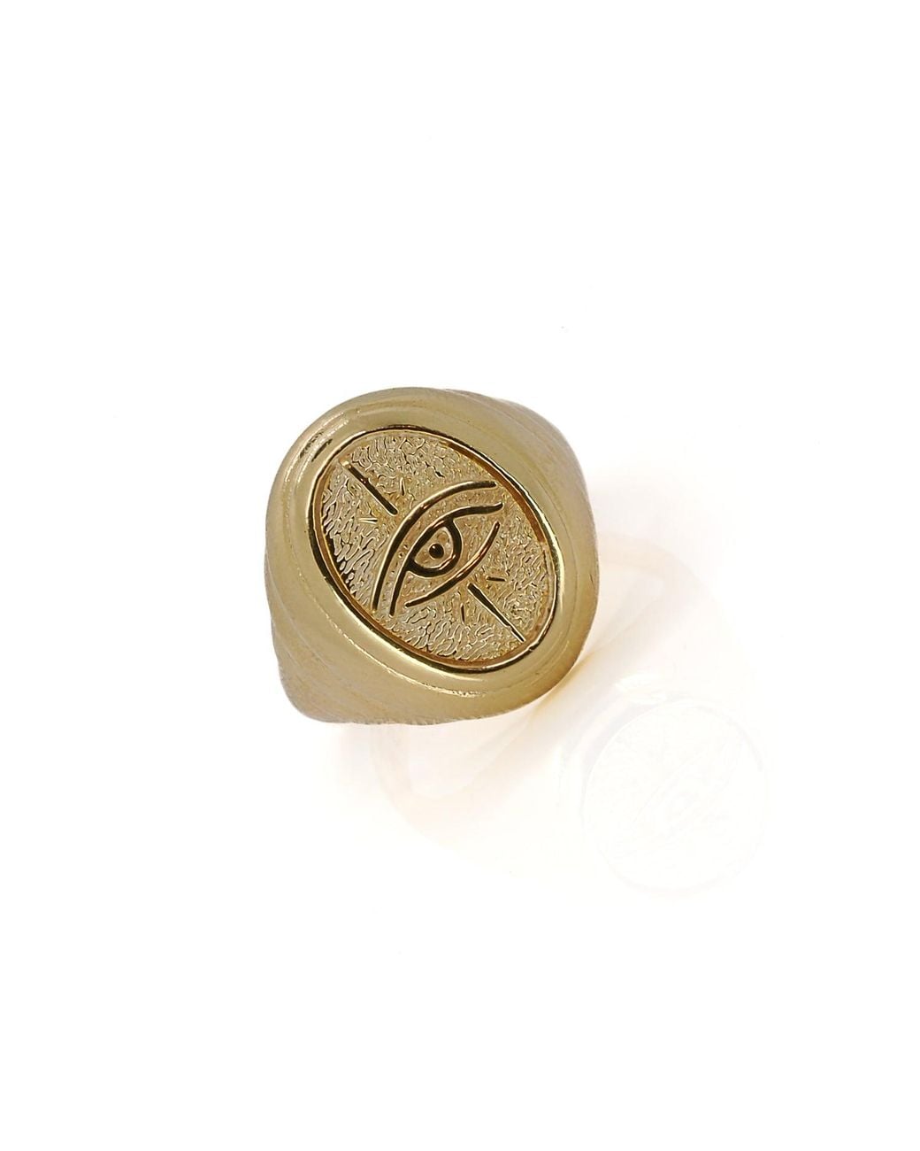 Ebru Jewelry Metallic Vermeil Evil Eye Signet Adjustable Ring