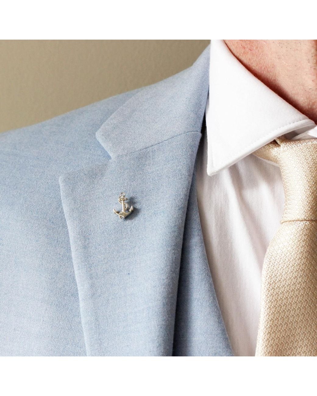 Lee Renee Metallic Anchor Lapel Pin for men
