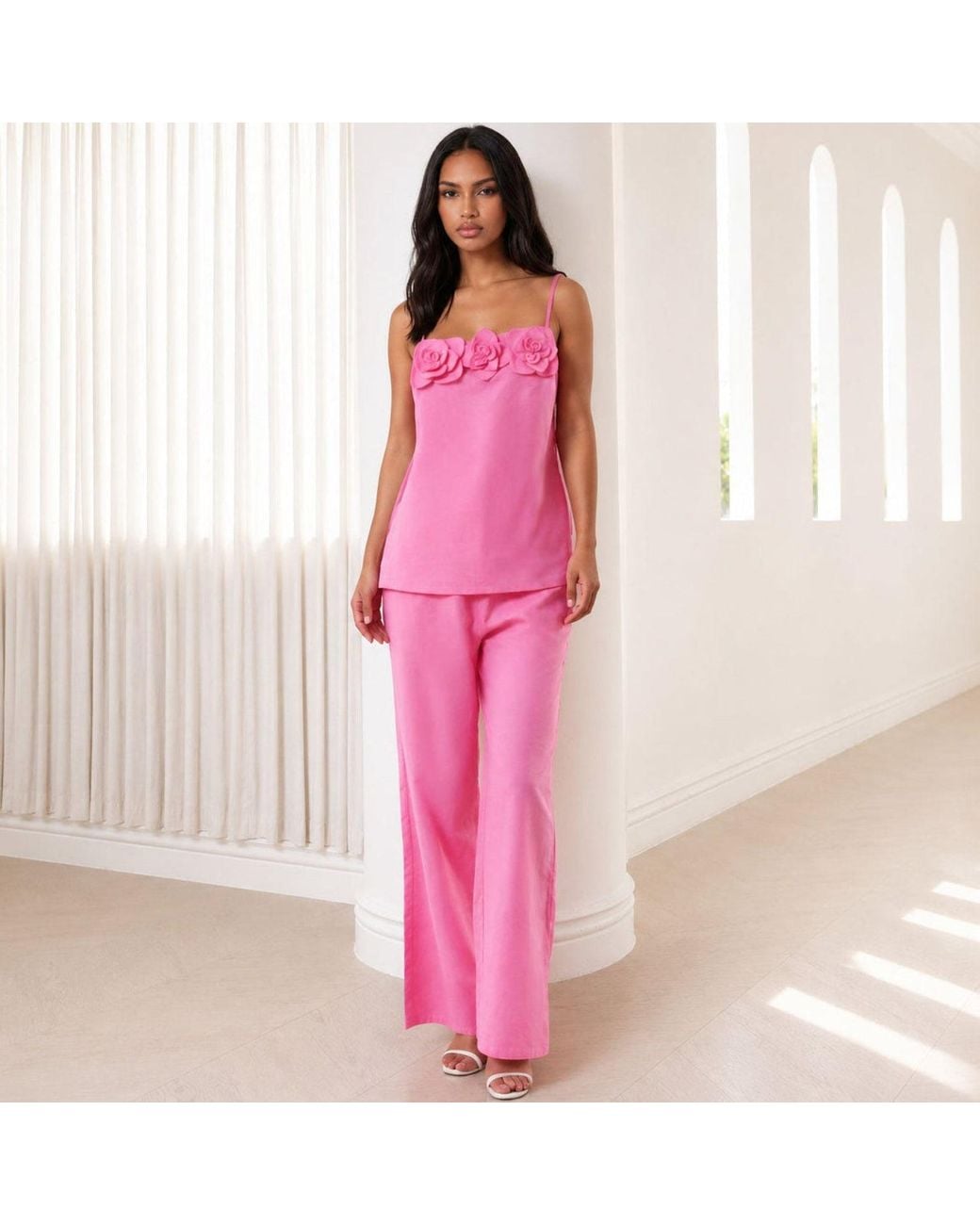 Yumi Kim Pink Flora Linen Top
