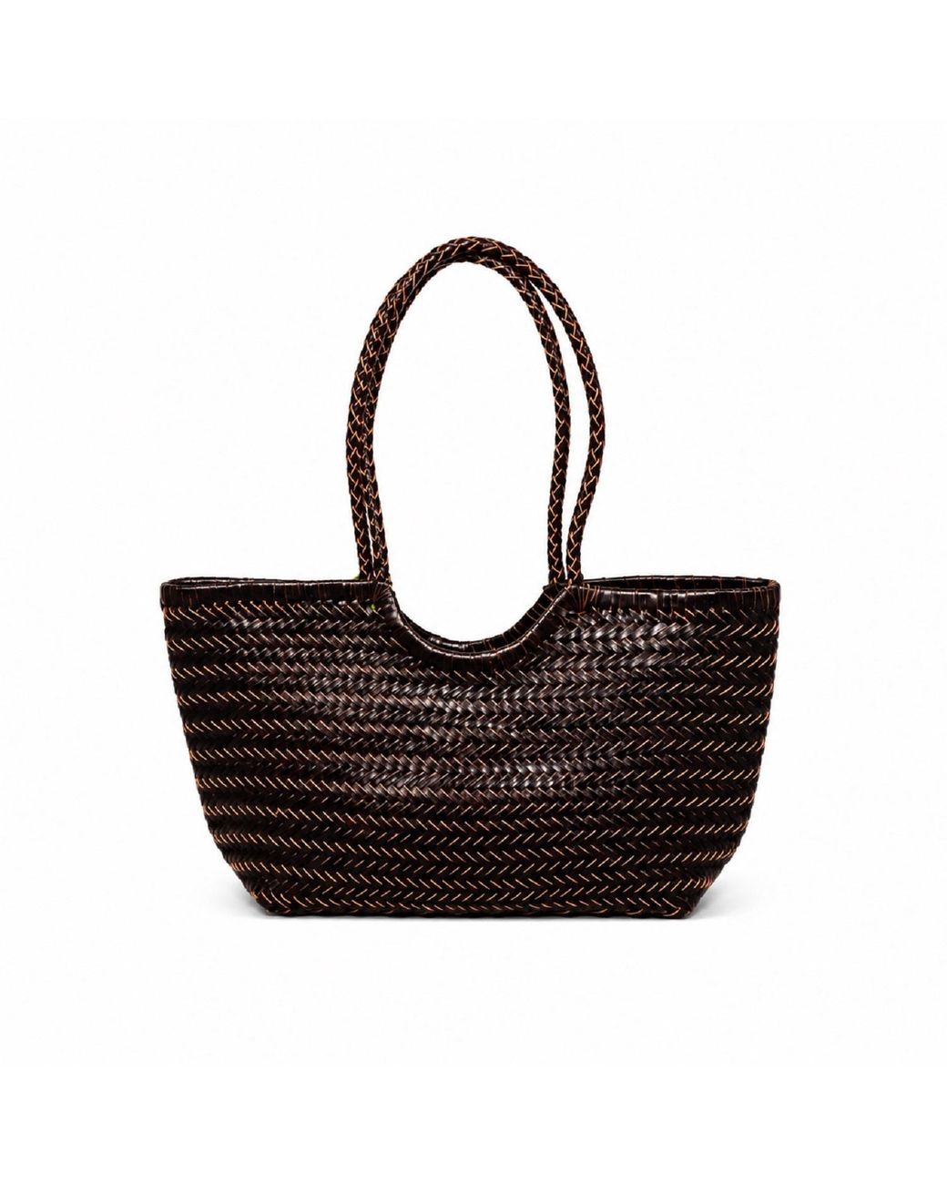 Rimini Black Hand Weaving Leather Bucket