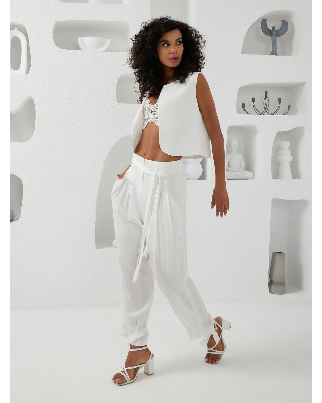 Lumina Eligma White The Arabesque Pants Ensemble