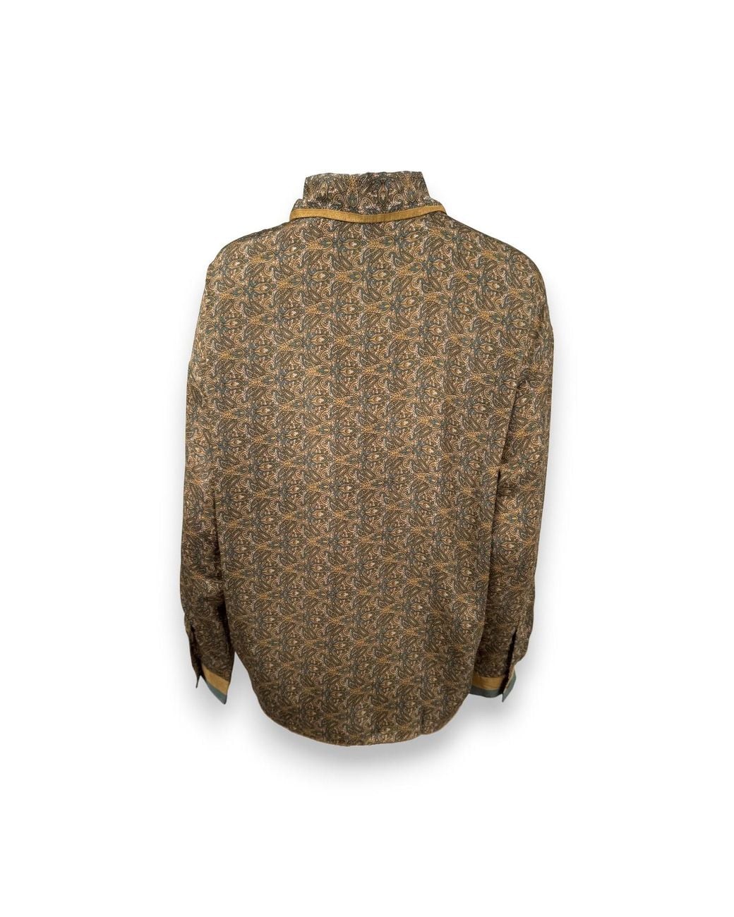 Monzlapur New York Metallic Paisley Motif Long Sleeve Shirt for men