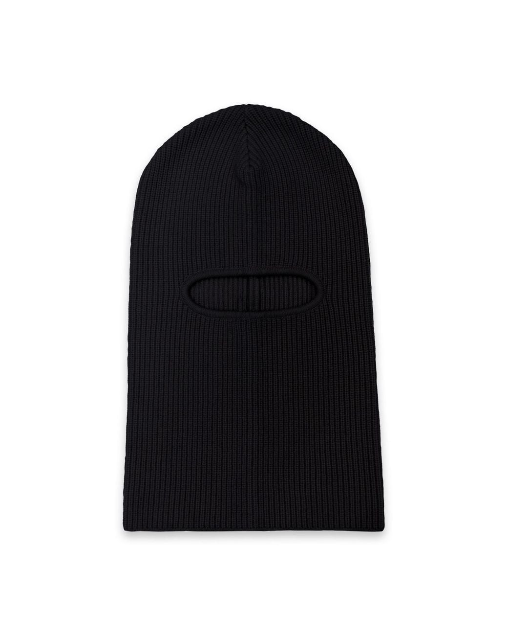 Paul James Knitwear Black Merino Cashmere Aurelius Fisherman Rib Balaclava