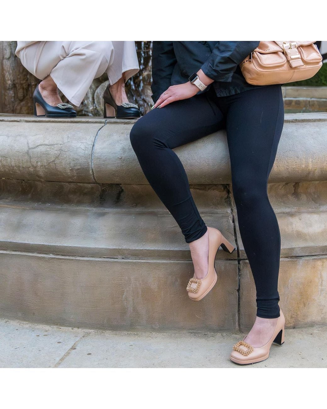 Beautiisoles by Robyn Shreiber Made in Italy Metallic Neutrals Clementine With Rhinestones Platform Dressy Leather Pump