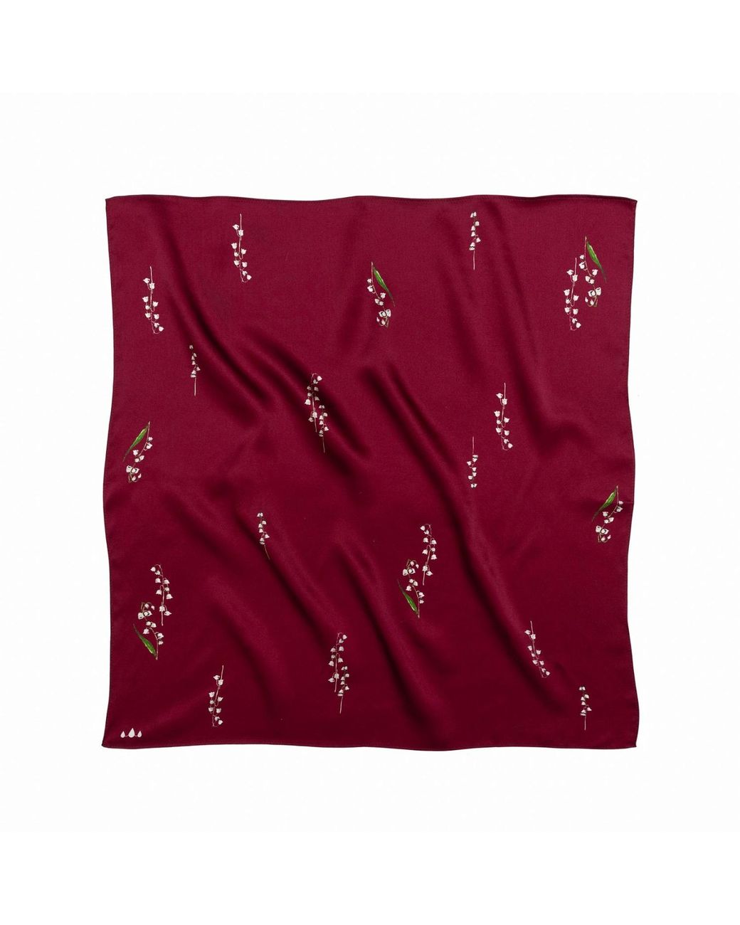 RainSisters Red Small Floral Natural Silk Scarf