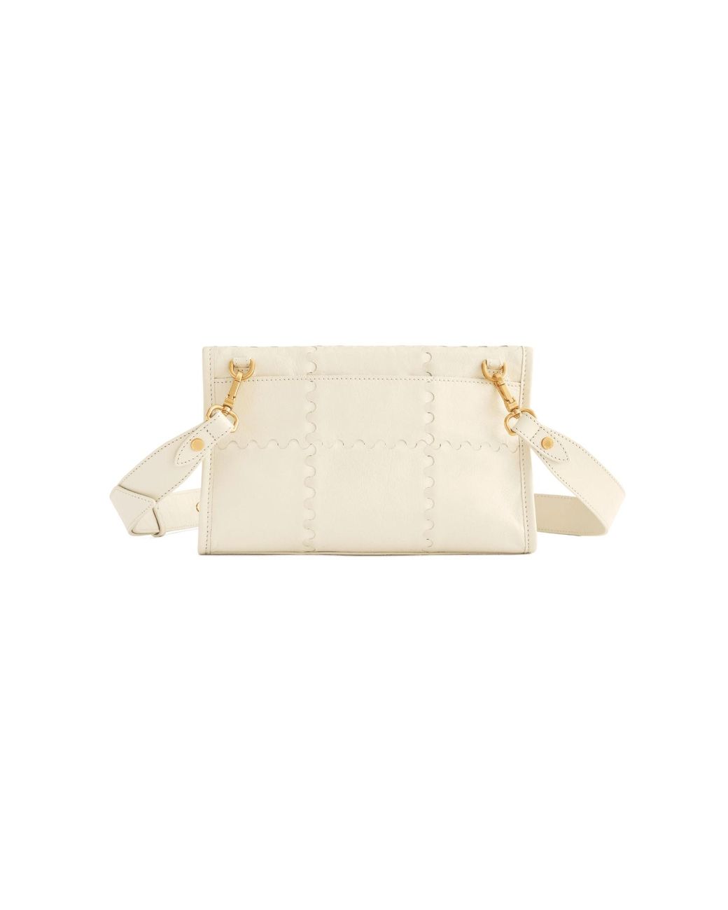 Orange Cube Natural Square Stitch Messenger Bag