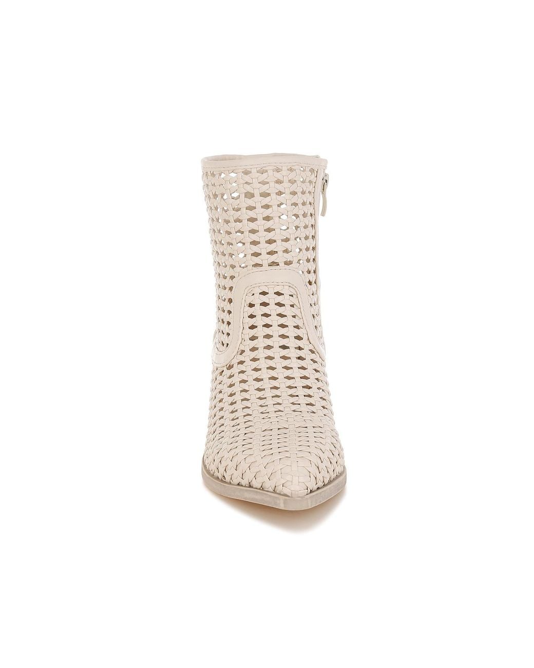 Rag & Co Natural Artisole Woven Pleather Block Heel Boots